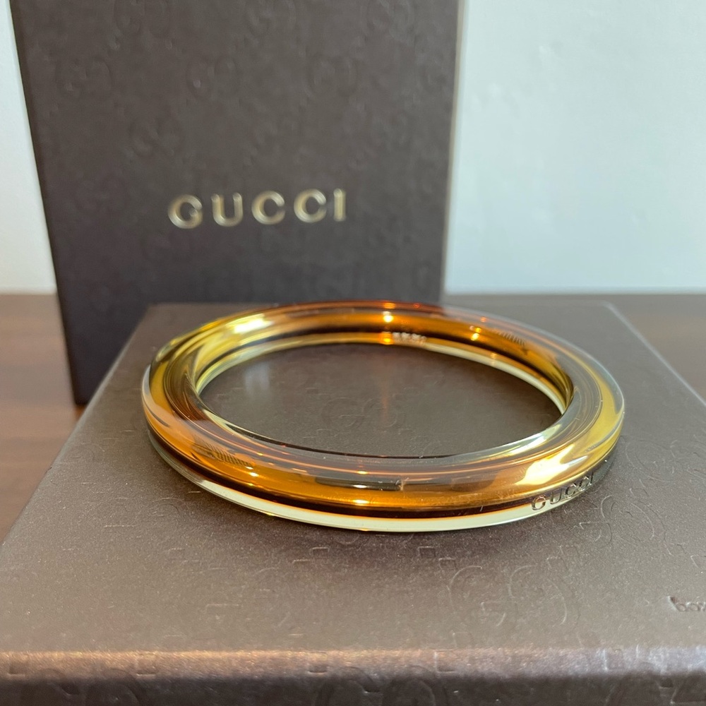 !!NIB!! GUCCI Plexiglass/Resin Orange/Yellow Bracelet - Stunning!!
